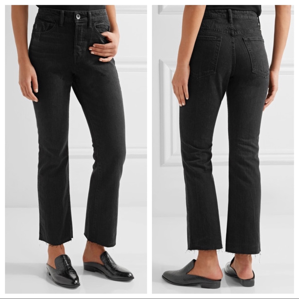 New Helmut Lang 24 Black High Rise Waist Crop Jean